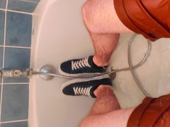 PISSING MY SHORTS AND BLUE VANS BEFORE TAKING A SHOWER - Screenshot 13 of 16 - Pissing