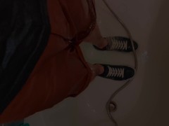 PISSING MY SHORTS AND BLUE VANS BEFORE TAKING A SHOWER - Screenshot 8 of 16 - Pissing