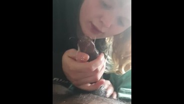 Blond teen sucks bbc