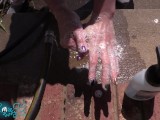 Dirty MILF Washes Up Outside