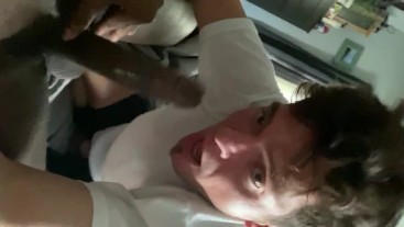 White Twink Sucks Hung BBC Until He Get The Load In His Mouth
