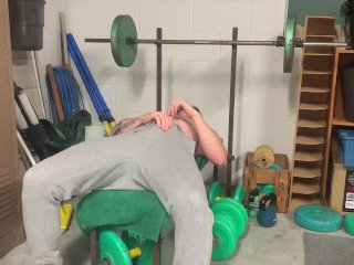 Hung Tattooed Jock gets horny working out