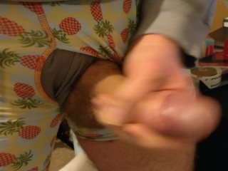 Daddy masturbates into his underwear