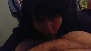 Gf get facefuck and cum down her throat