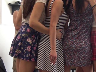 Pervert Cameraman´s No Panties Upskirt Dreams with 4 Incredibly Sexy Girls