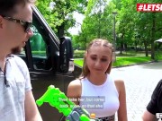 Preview 1 of Bums Bus - Outdoor Risky Public Sex And Nudity In The Car - LETSDOEIT
