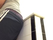 Preview 2 of Roommate's Boxers Get Caught and Torn Off in Communal Dorm Bathroom