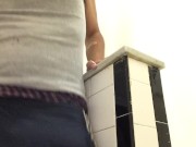 Preview 3 of Roommate's Boxers Get Caught and Torn Off in Communal Dorm Bathroom