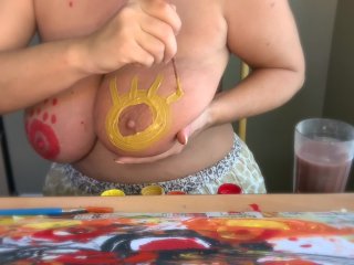 BOOBIE ART_1 - ABSTRACT_PAINTING WITH LARGE BOOBS
