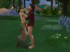 Public Park Blowjob and a Facial Cumshot-SIMS