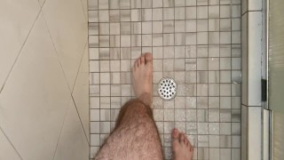 Hairy Legs Get Wet in Shower