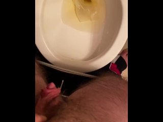 Beat my dick, pissed and cum started dripping 