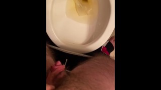 Beat my dick, pissed and cum started dripping 