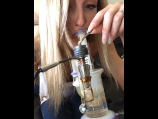 stoner, smoking, solo female, vertical video