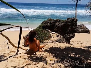 ENJOY Painting my Nake Body with DRAGON Fruit # Fun_on Paradise_Beach