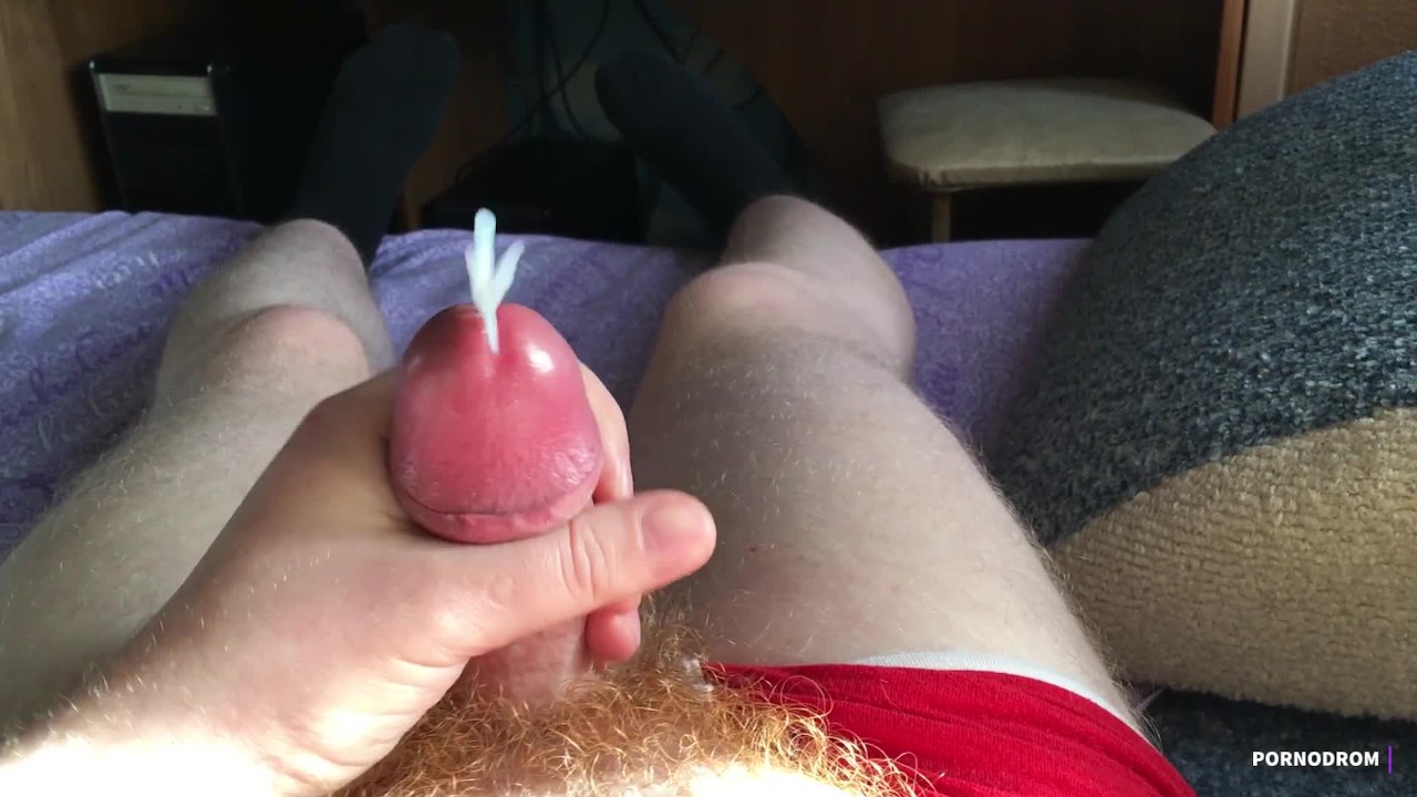 Jerking off with grease. Cum Squirting Fountain