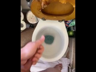 Wanking my cock in the bathroom with huge cumshot