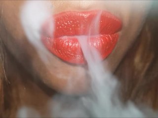 kink, smoker, red lips, cigarrete
