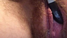 Hairy pussy on cock