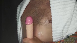 HANDJOB AND CUM TO NIPPLE