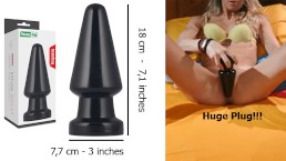 Covid quarantiine. Home alone with a giant black cone dildo