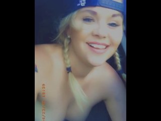 Hott blonde country chick gettin pussy played with while goin down backroad