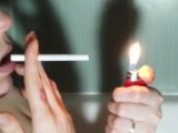 SMOKING GIRL IN SLOW MOTION. LIPS