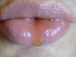creampie, asmr lips, asmr licking, saliva fetish
