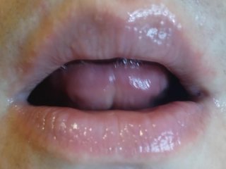 close up, close up swallow, lips licking, exclusive