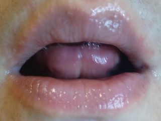 Close up Suck Tongue. ASMR VIDEO