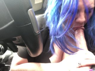 milf, cheating wife, cum in car