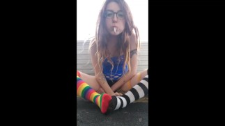 Clown Girl Smoking + Eating / Outtakes pt1  ( Sharkky Sunshine ) 