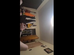 Beating the cock to death. Double handed stroke
