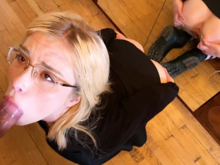 Pretty Girl Suck Dick in Front of the Mirror