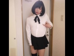 玄関で女装してオナニー - Screenshot 11 of 16 - Crossdresser