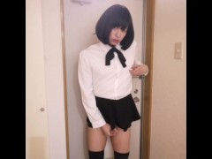 玄関で女装してオナニー - Screenshot 14 of 16 - Crossdresser