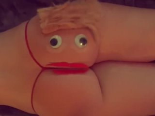 solo female, donald trump parody, fuck donald trump, talking butt