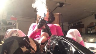 Smoking Alektra No 38 with cumshot