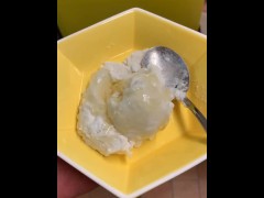 Shohei cooking Coconuts milk pudding