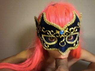 eccitante pompino in POV Jenny Pinkprende tuttoin bocca e ingoia - 4k