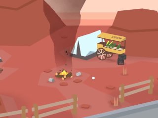 tent, video game, campfire, donut county