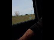 Preview 1 of Huge 65 mph climax orgasm in busy traffic, Loud cussing moaning cumshot