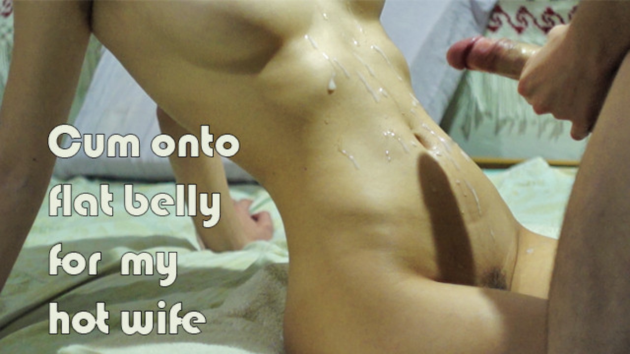 Cumming Hard on Her Flat Belly