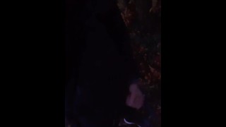 Showing and wanking my twink dick in the woods