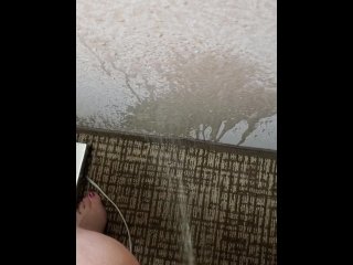 pissing, hotel piss, vertical video, fetish