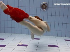 Ala underwater slut swims naked