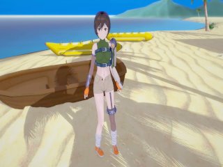 final fantasy yuffie, yuffie kisaragi, 3d hentai, cartoon