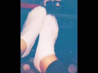 Snapchat MILF- Random Foot Clips- Car Foot Fetish Fun!