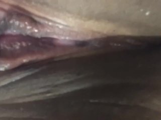 Asian girlfriend massages her tight pussy