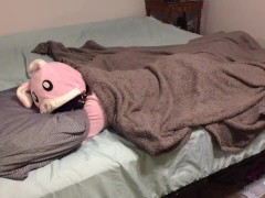 Video Bunny onesie tied up and fucked in bed